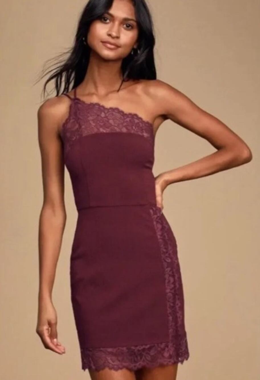 061 NWT Intimately Free People Premonitions Bodycon Dress | Burgundy | XS